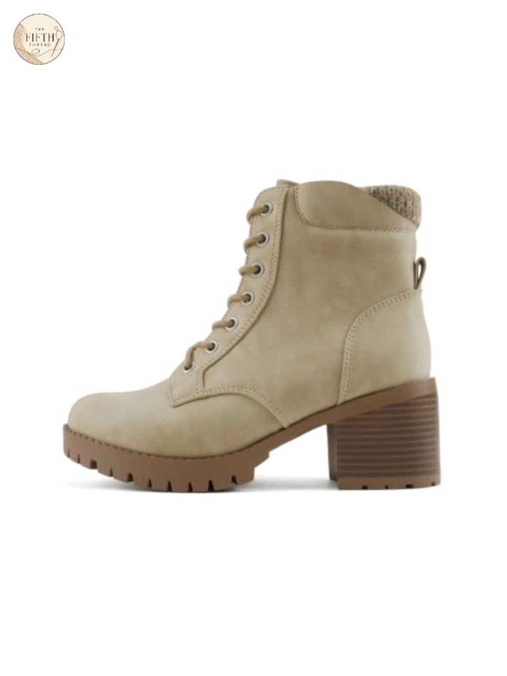 Soda Imitation Suede Combat Ankle Boots Lug Sole Chunky Heel Lace Up
